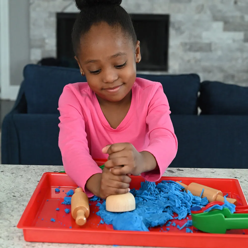 10-Piece Classic Wood Dough Tool Set | Sensory Play with Rolling Pins & Stampers