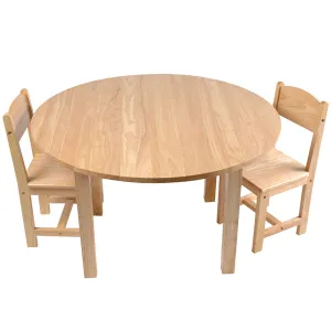 36" Round Solid Hardwood Table & 2 Chairs Set | Child-Sized