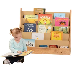 5-Shelf Wooden Book Display | Child-Height Classroom Organizer
