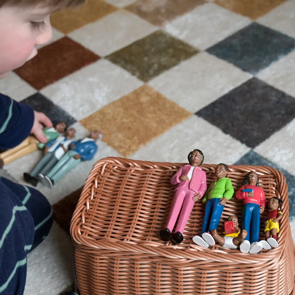 African American Pretend Play Vinyl Family Figurines | 8 Piece Set