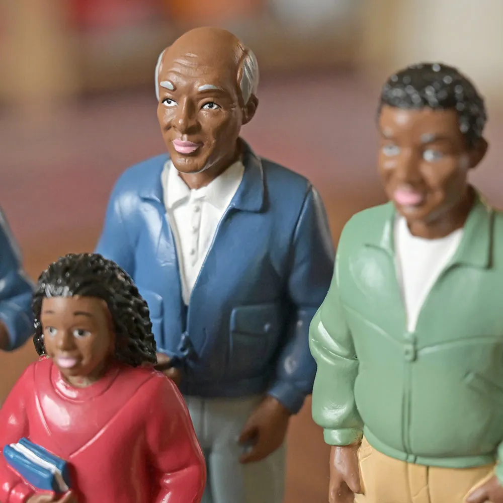 African American Pretend Play Vinyl Family Figurines | 8 Piece Set