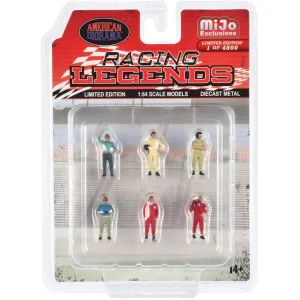 American Diorama 1/64 Diecast Set - Racing Legends (6 Driver Figures), 6 piece
