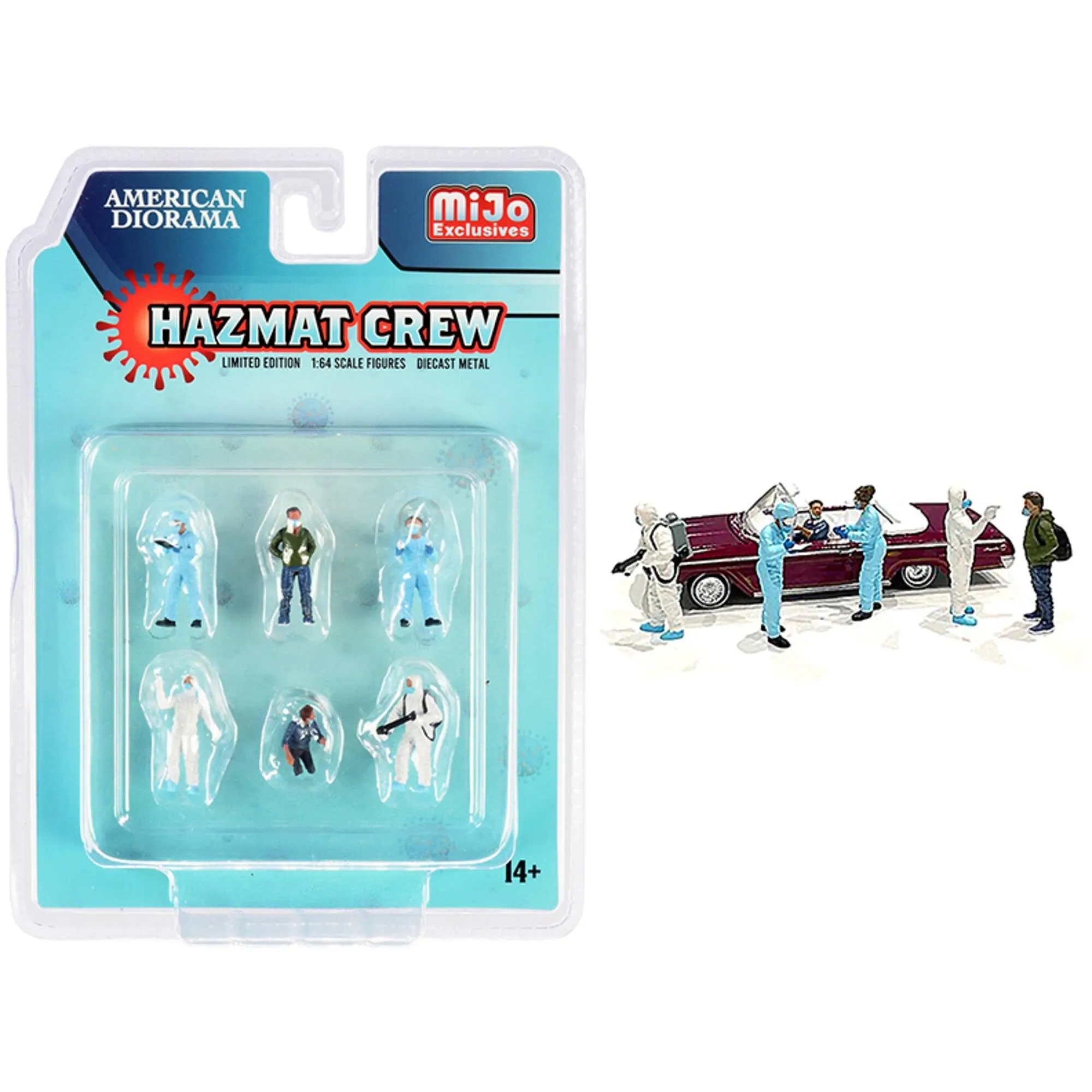 American Diorama Diecast Figurine Set - Hazmat Crew 6 Piece for 1/64 Scale Models