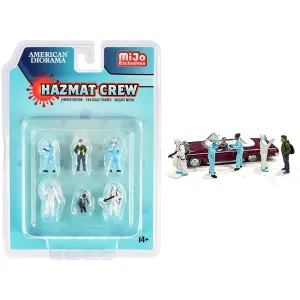 American Diorama Diecast Figurine Set - Hazmat Crew 6 Piece for 1/64 Scale Models