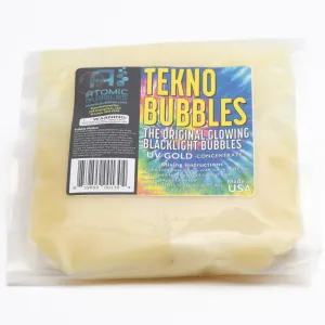 Atomic Bubbles Tekno Bubbles - Gold UV Glowing Bubble Refill - 128oz