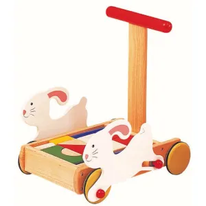 Bass & Bass Baby Walker Bunny with Blocks