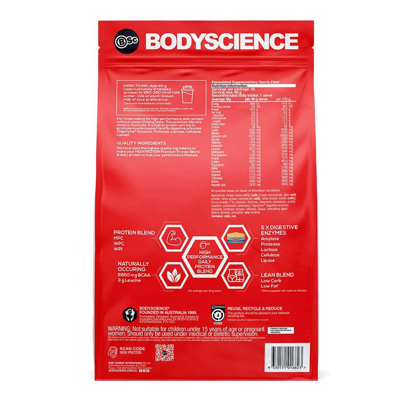 Body Science High Protein 800g
