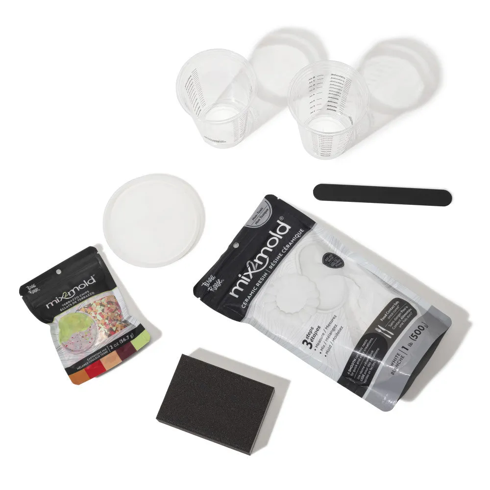 Brea Reese Mix2Mold Pastel Terrazzo DIY Ceramic Coaster Kit - Creates 6 Coasters