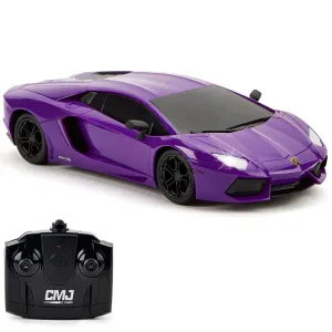 CMJ RC Cars Radio Control Lamborghini LP700-4 - Purple - 1:24 Scale, 2.4GHz, LED Headlights