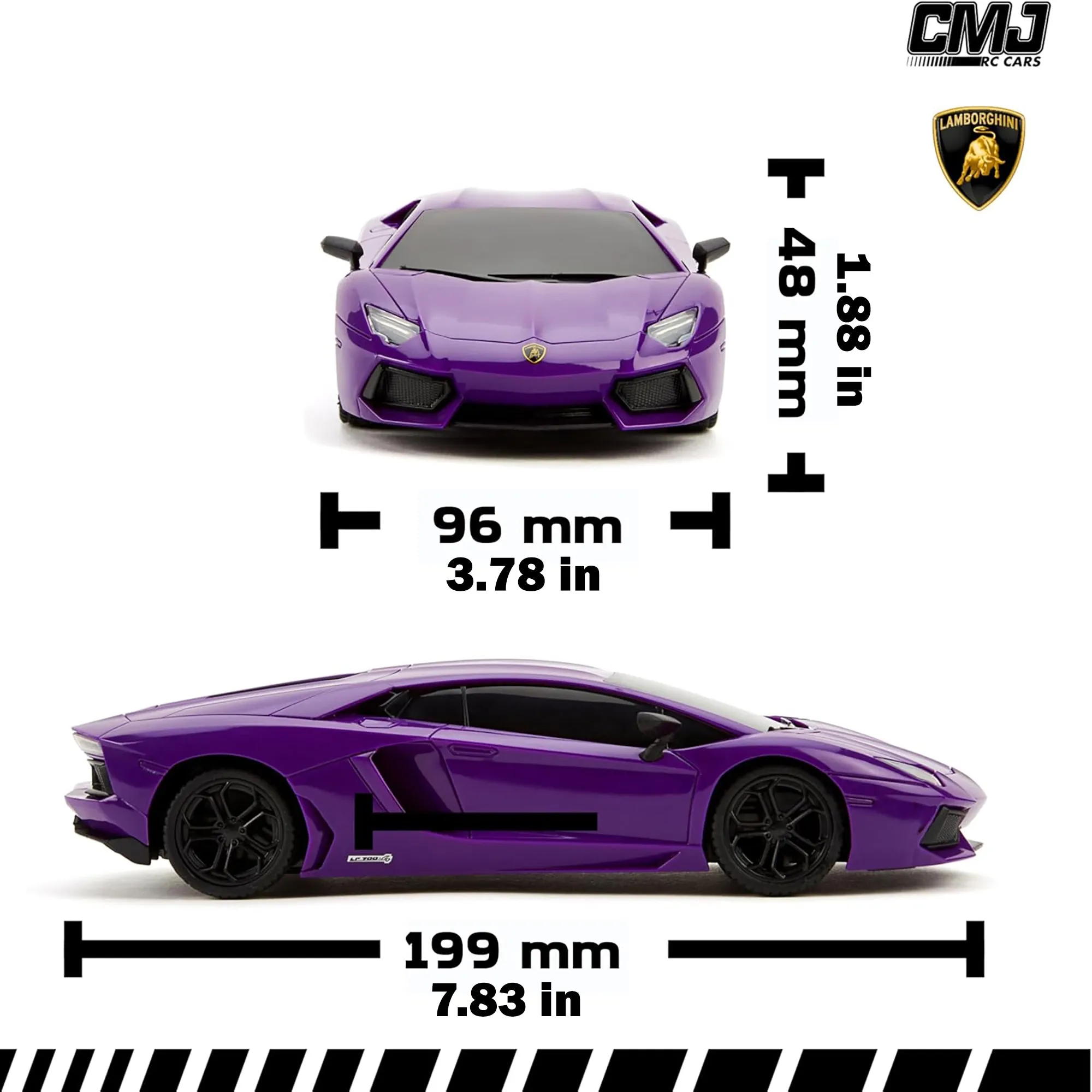 CMJ RC Cars Radio Control Lamborghini LP700-4 - Purple - 1:24 Scale, 2.4GHz, LED Headlights