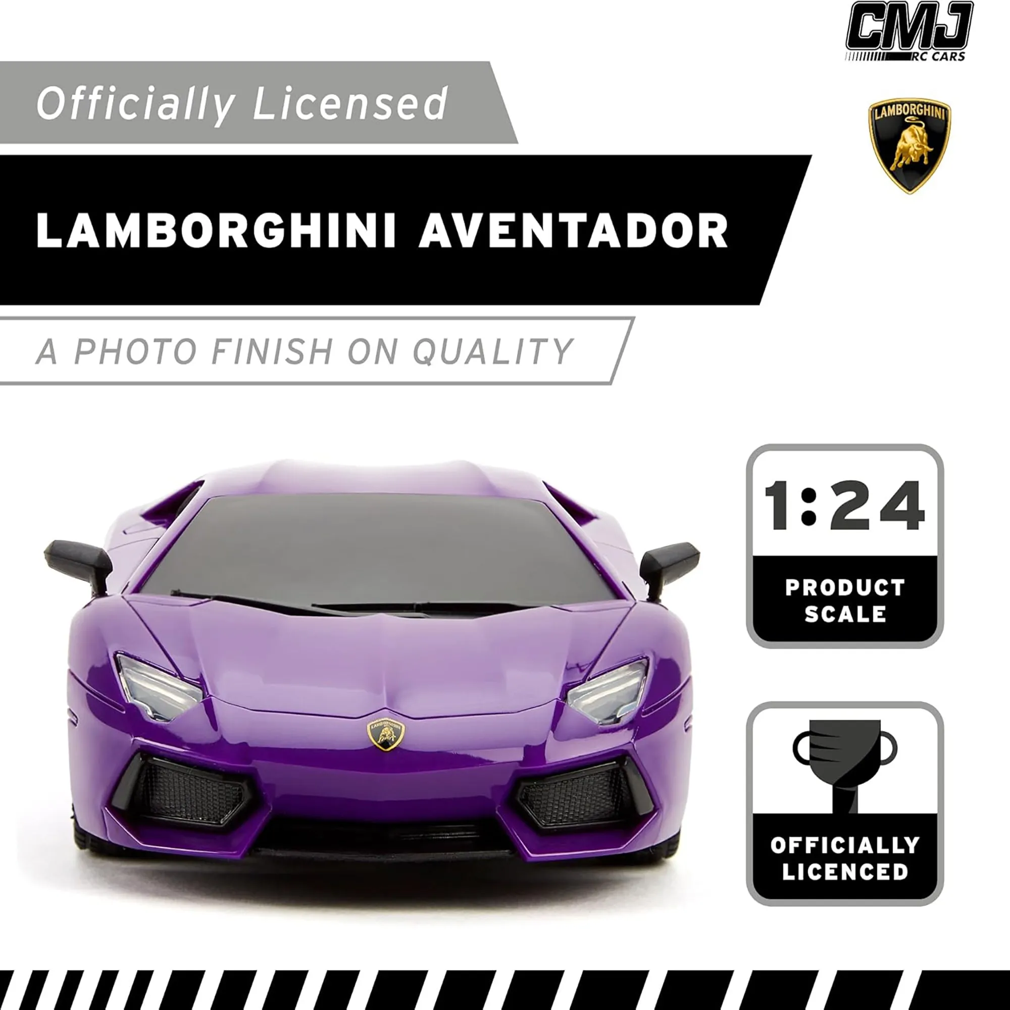 CMJ RC Cars Radio Control Lamborghini LP700-4 - Purple - 1:24 Scale, 2.4GHz, LED Headlights