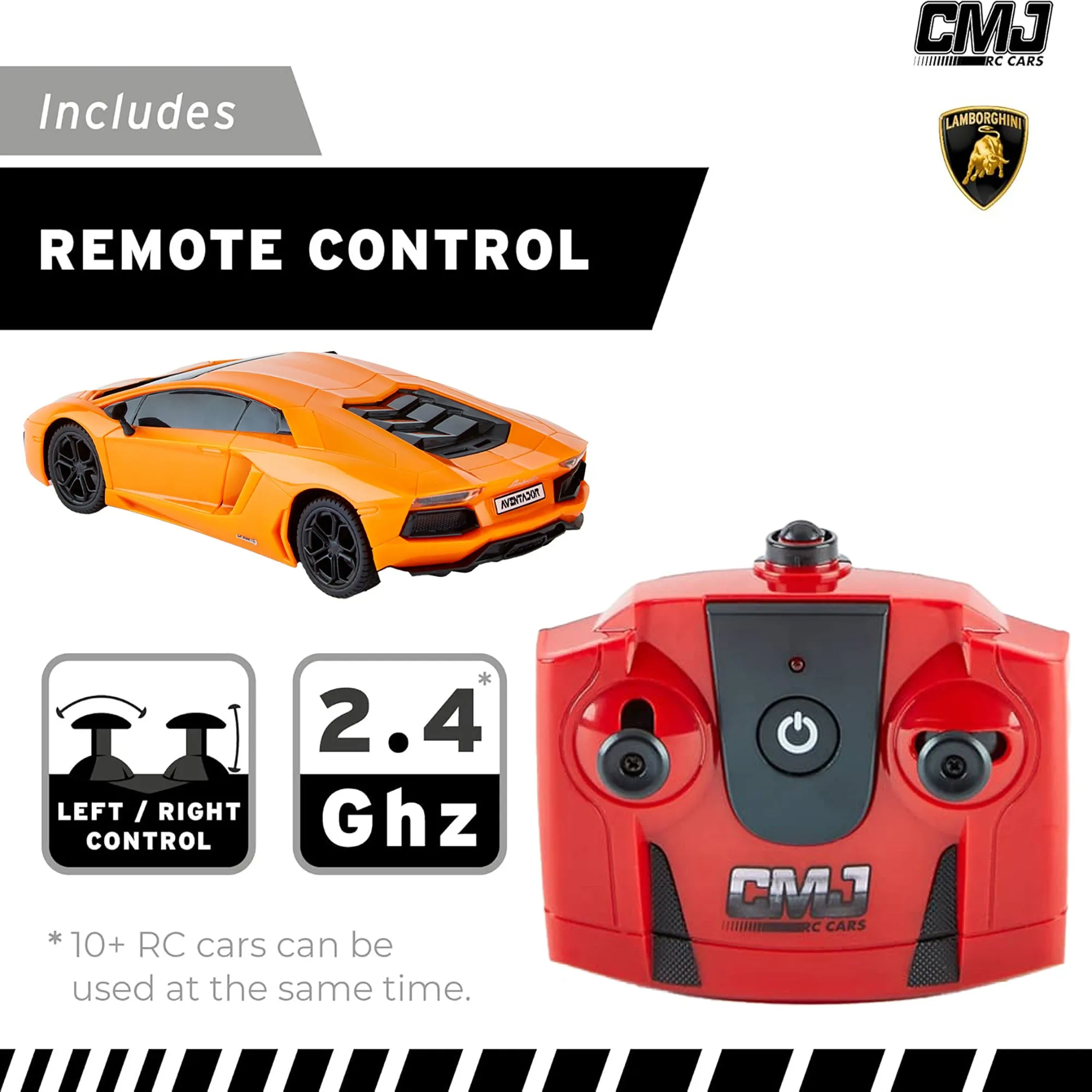 CMJ RC Lamborghini LP700-4 - Orange - 1:24 Scale - 2.4GHz Remote Control Car with LED Headlights