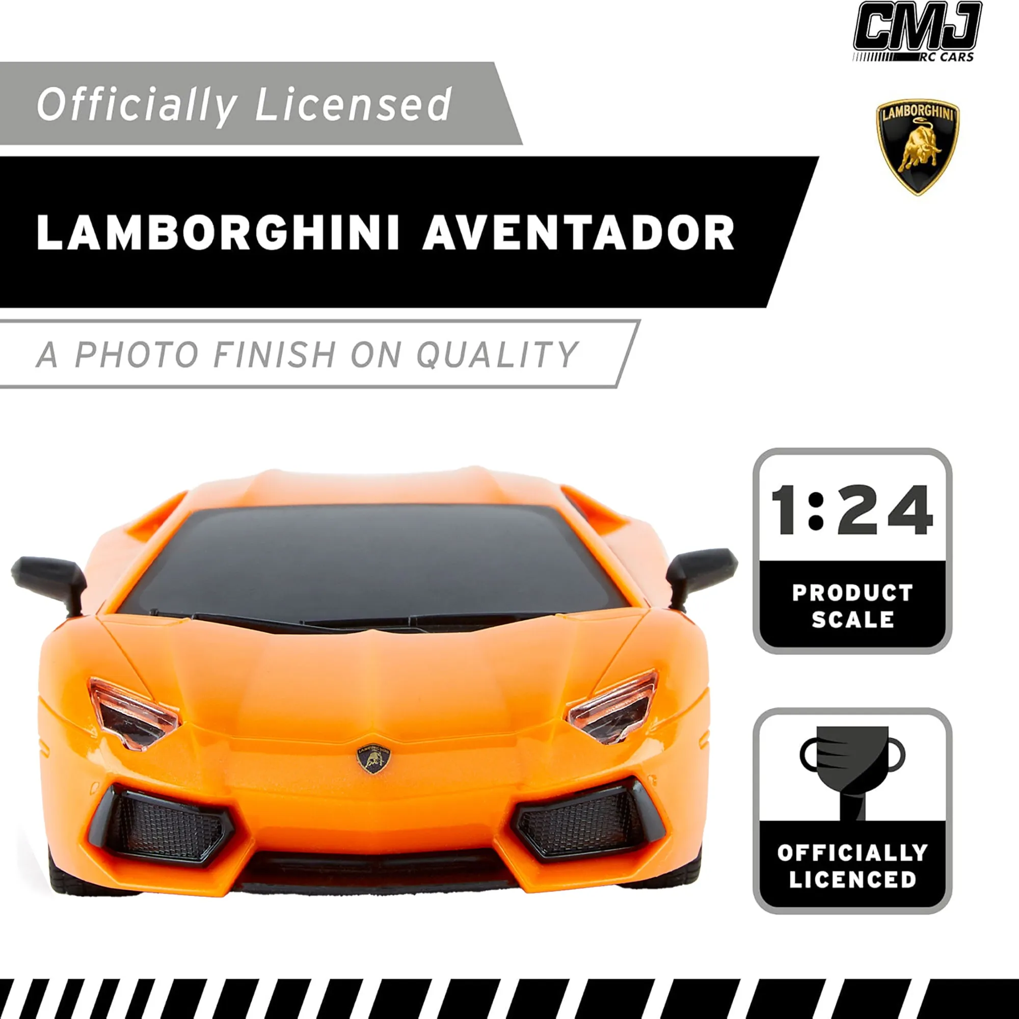 CMJ RC Lamborghini LP700-4 - Orange - 1:24 Scale - 2.4GHz Remote Control Car with LED Headlights
