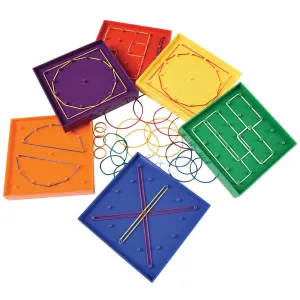 Colorful Double-Sided Geoboards Set | Explore Shapes & Symmetry