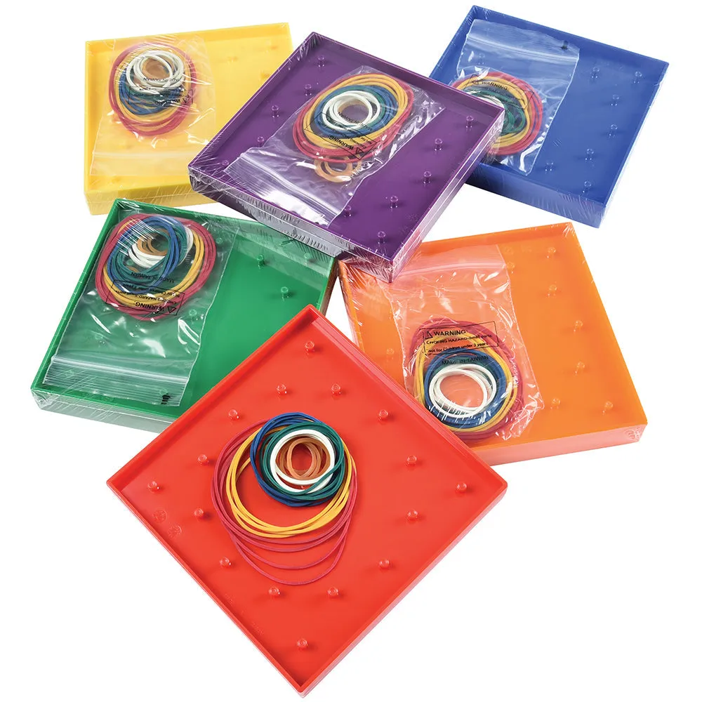 Colorful Double-Sided Geoboards Set | Explore Shapes & Symmetry