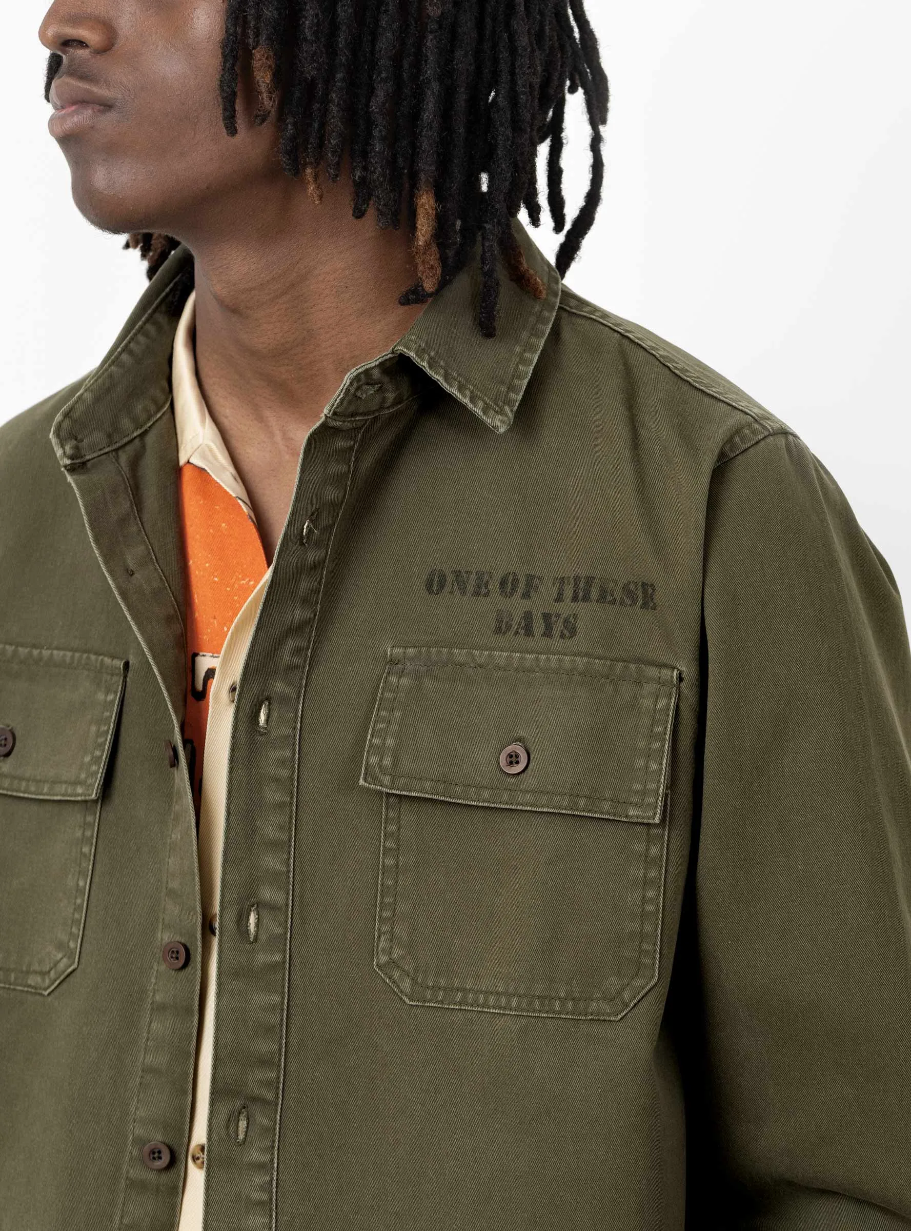 Country Men Military Overshirt Olive