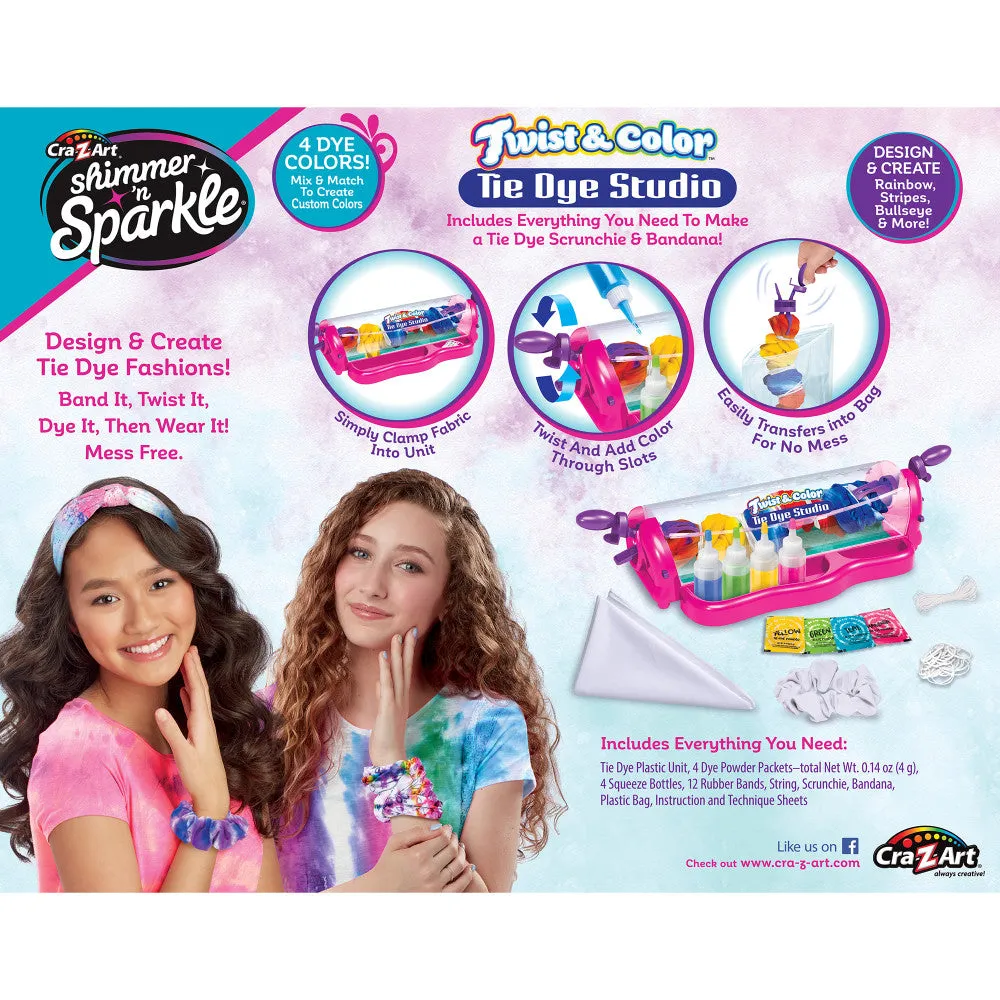 Cra-Z-Art Shimmer 'N Sparkle Twist & Color Tie Dye Studio DIY Kit
