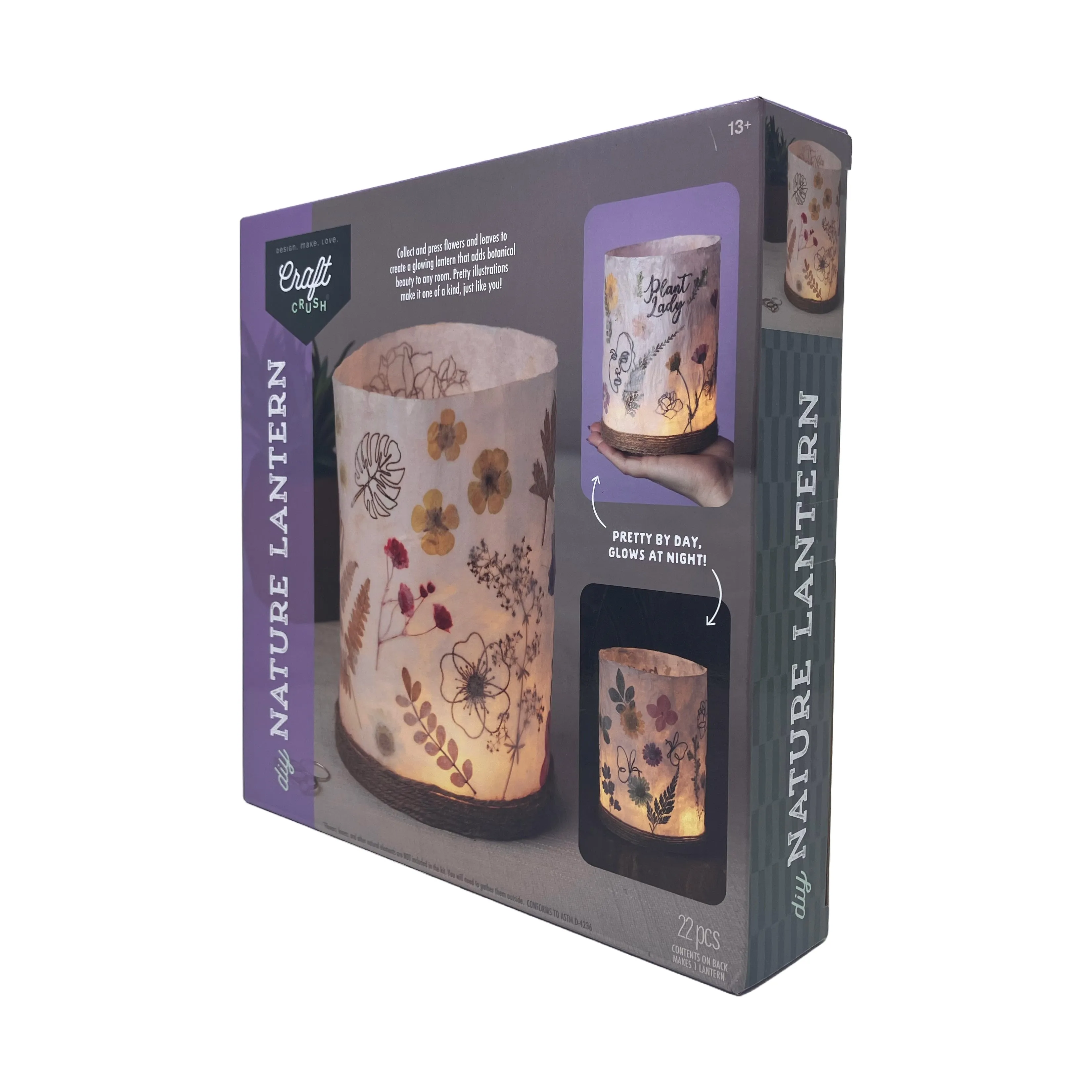 Craft Crush Nature-Inspired DIY Lantern Kit - Create Your Own Floral Masterpiece