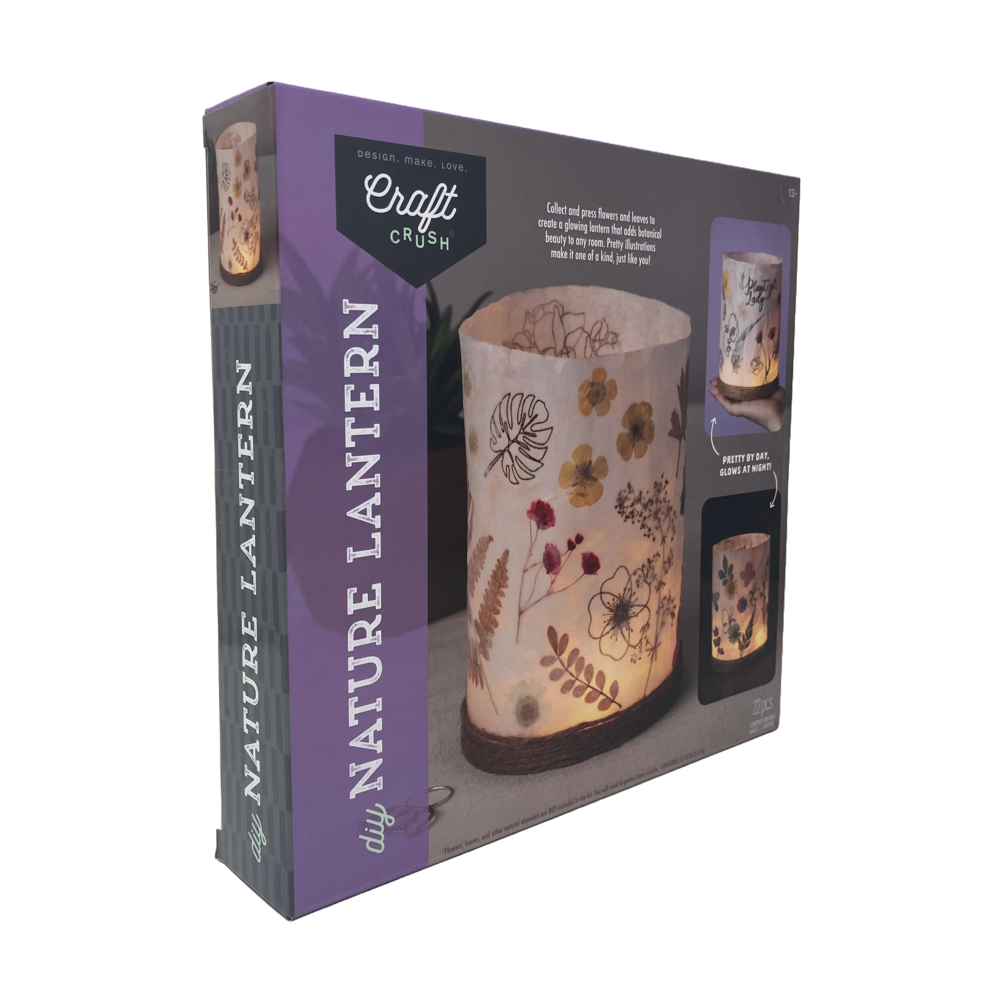 Craft Crush Nature-Inspired DIY Lantern Kit - Create Your Own Floral Masterpiece