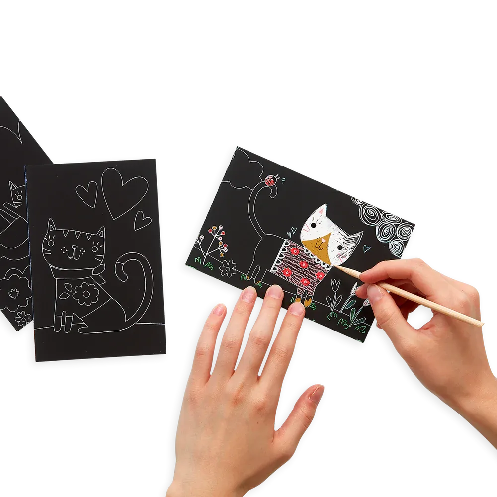 Cutie Cats Mini Scratch & Scribble Art Kit
