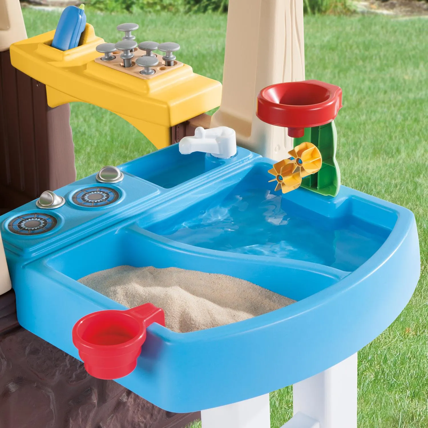 Deluxe Home & Garden Playhouse with Realistic Features, Sand & Water Table, and Mailbox