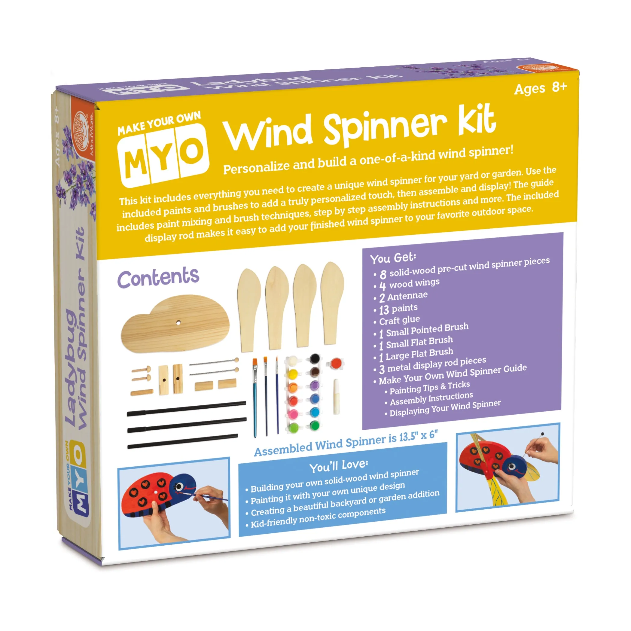 DIY Ladybug Wind Spinner Craft Kit - Create & Paint Your Garden Ornament