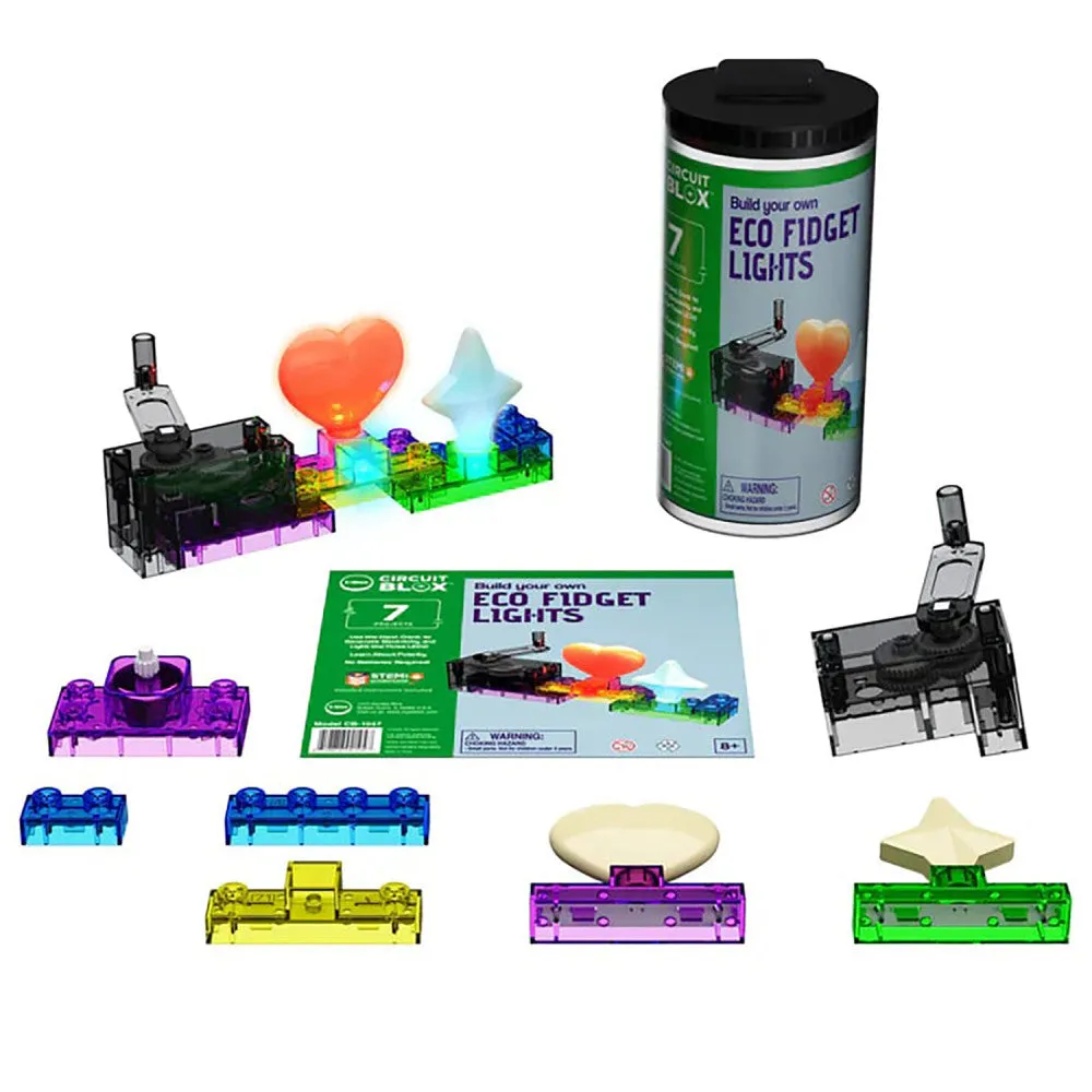 E-Blox Circuit Blox - Eco Fidget Lights Building Set - 7 LED Projects, For Ages 8 