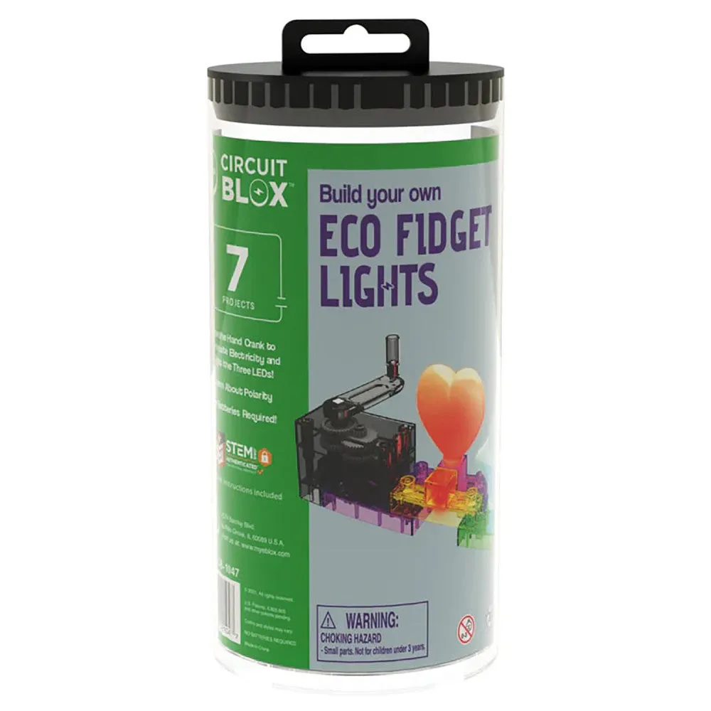 E-Blox Circuit Blox - Eco Fidget Lights Building Set - 7 LED Projects, For Ages 8 
