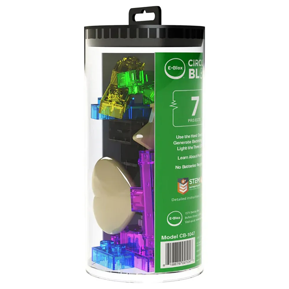 E-Blox Circuit Blox - Eco Fidget Lights Building Set - 7 LED Projects, For Ages 8 