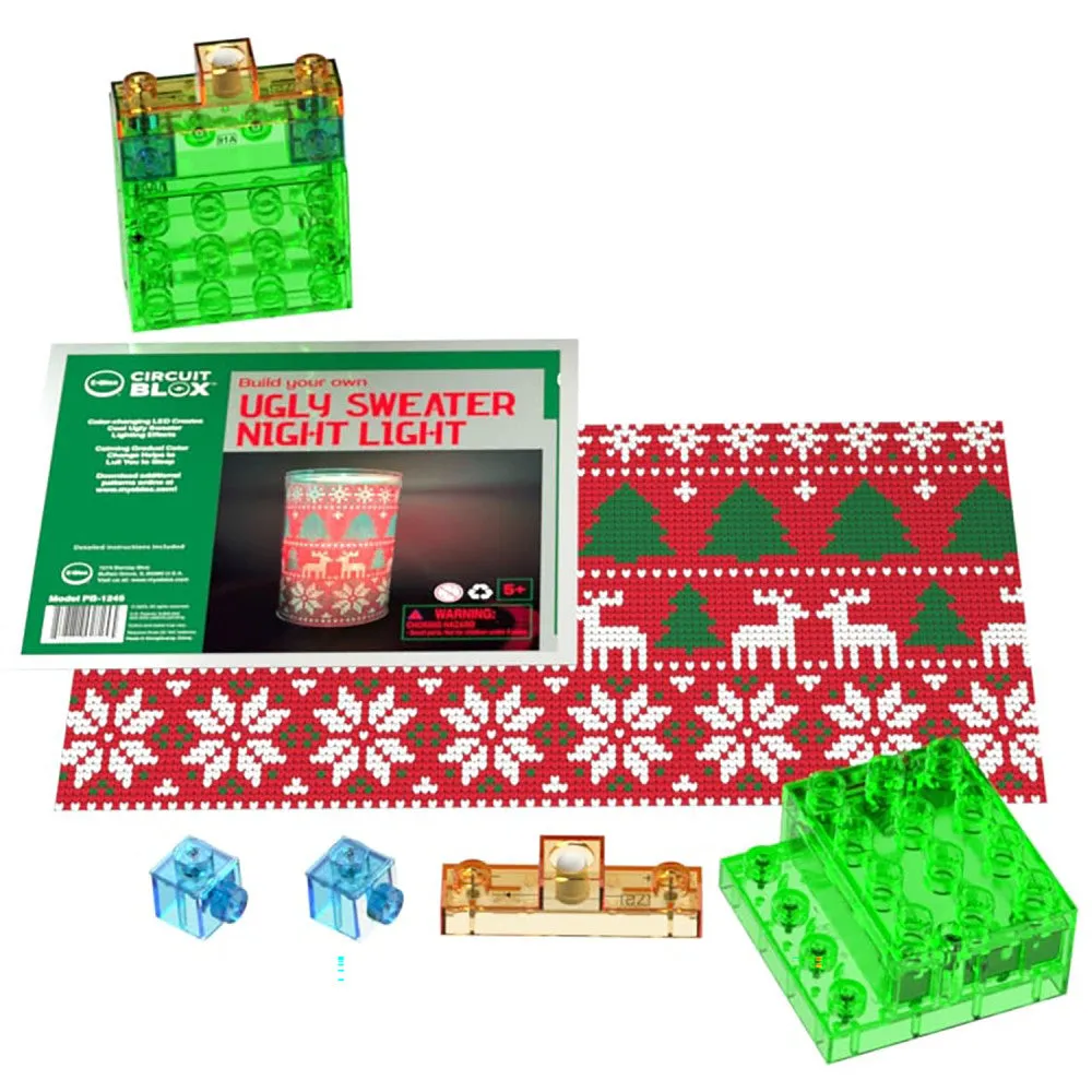 E-Blox Power Blox Ugly Sweater DIY Night Light Kit, Ages 5 