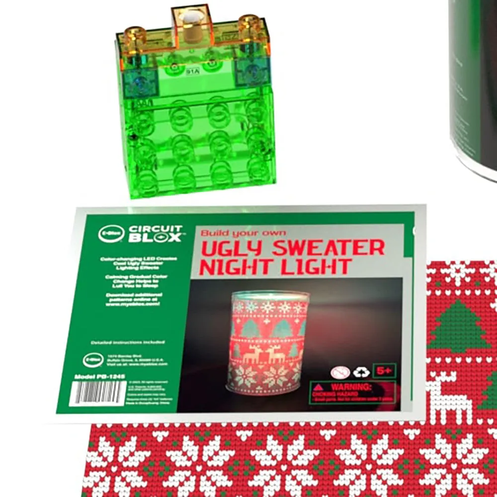 E-Blox Power Blox Ugly Sweater DIY Night Light Kit, Ages 5 