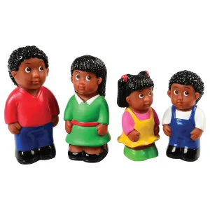 Easy Grip African American Family Figures | 4-Piece Set for Block & Pretend Play