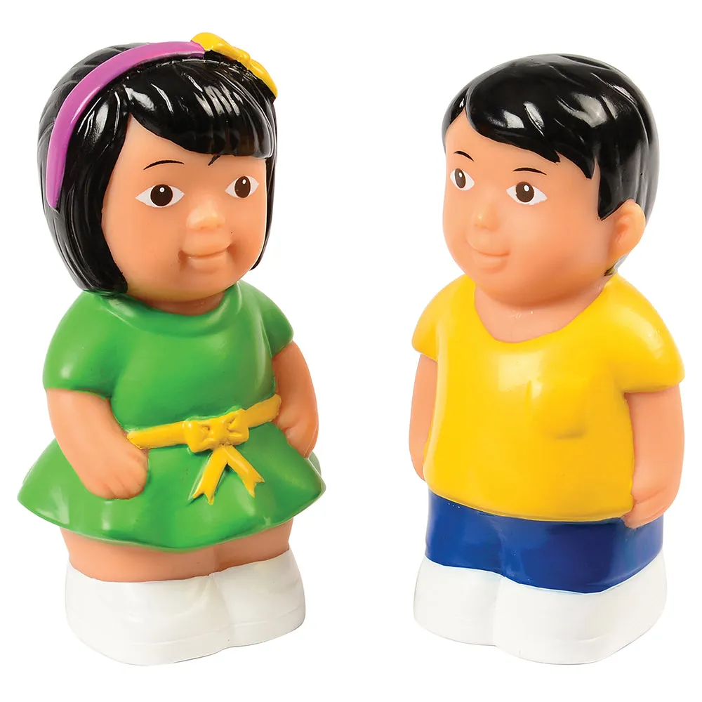 Easy Grip Asian Family Figures | 4-Piece Set for Block & Pretend Play