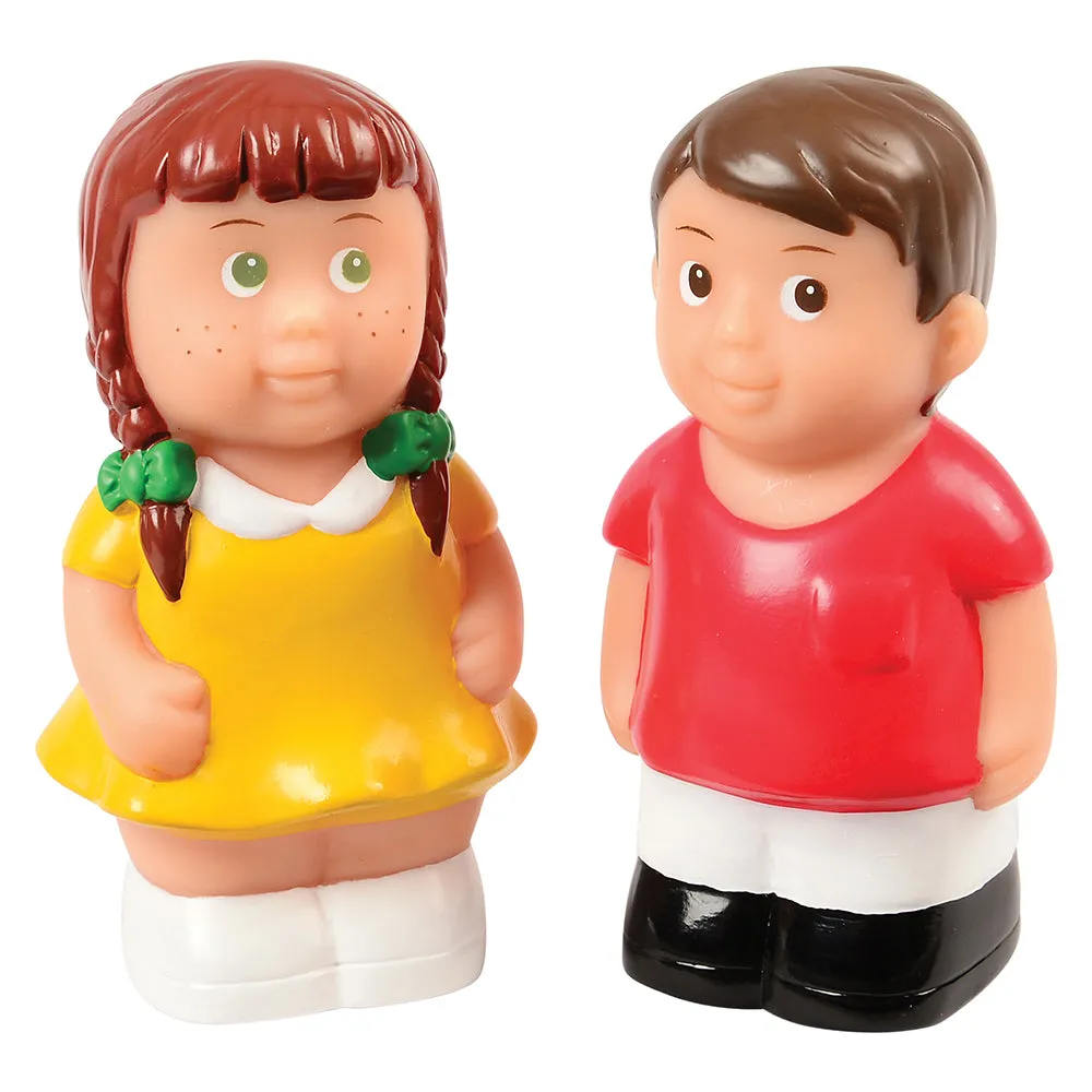 Easy Grip Caucasian Family Figures | 4-Piece Set for Block & Pretend Play