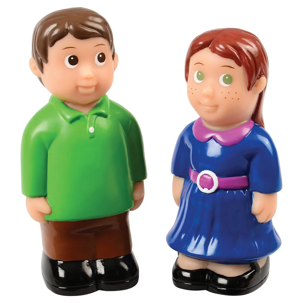 Easy Grip Caucasian Family Figures | 4-Piece Set for Block & Pretend Play