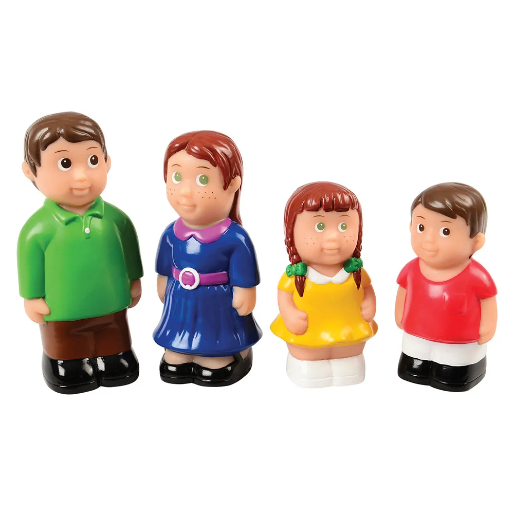 Easy Grip Caucasian Family Figures | 4-Piece Set for Block & Pretend Play