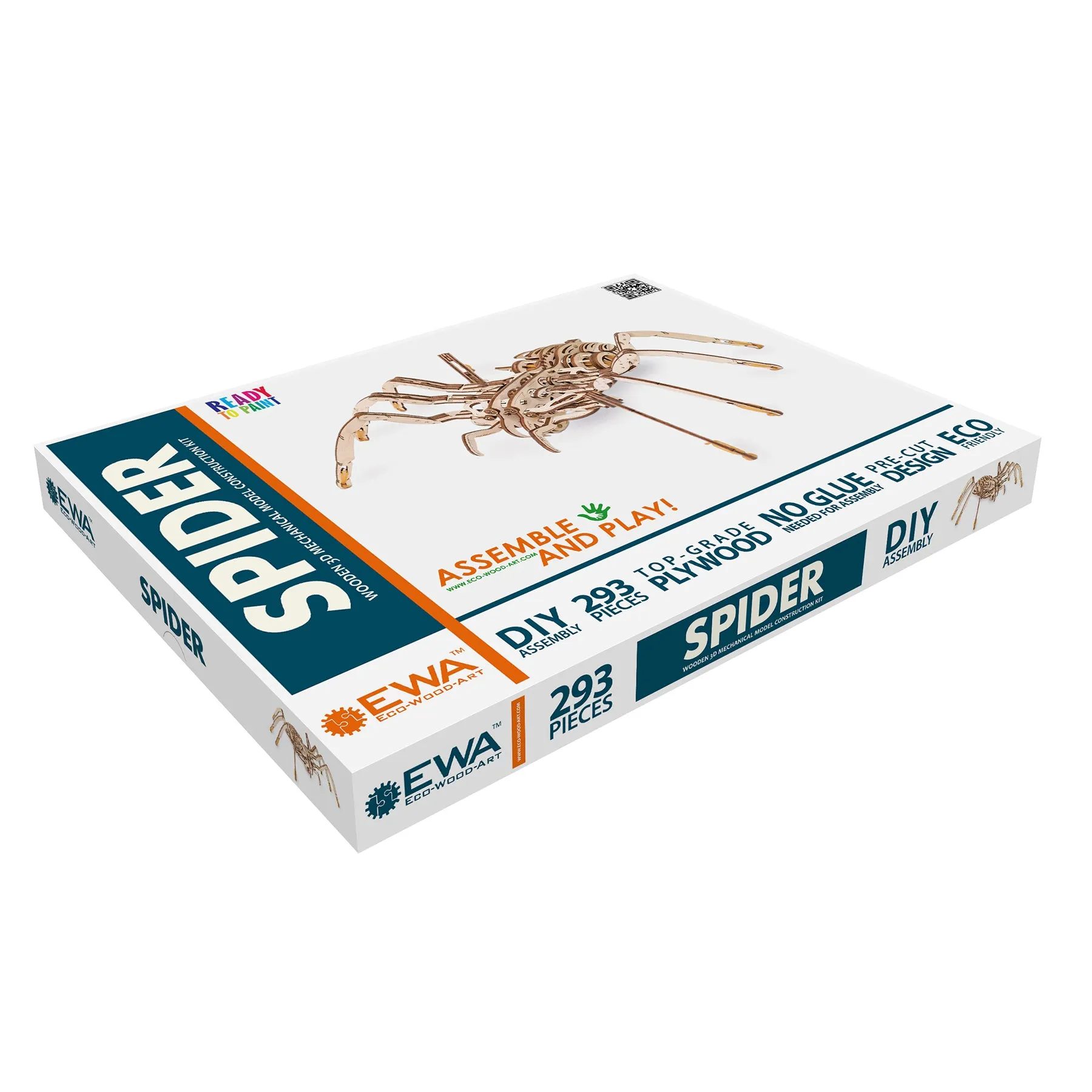 EWA Eco-Wood-Art Spider 3D Wooden STEM Construction Kit