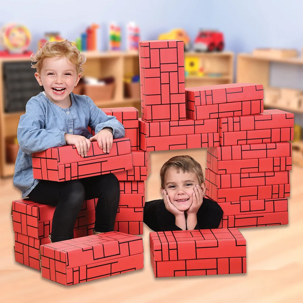 Giant Constructive Building Blocks | Set of 12 Durable, Lightweight Cardboard Blocks