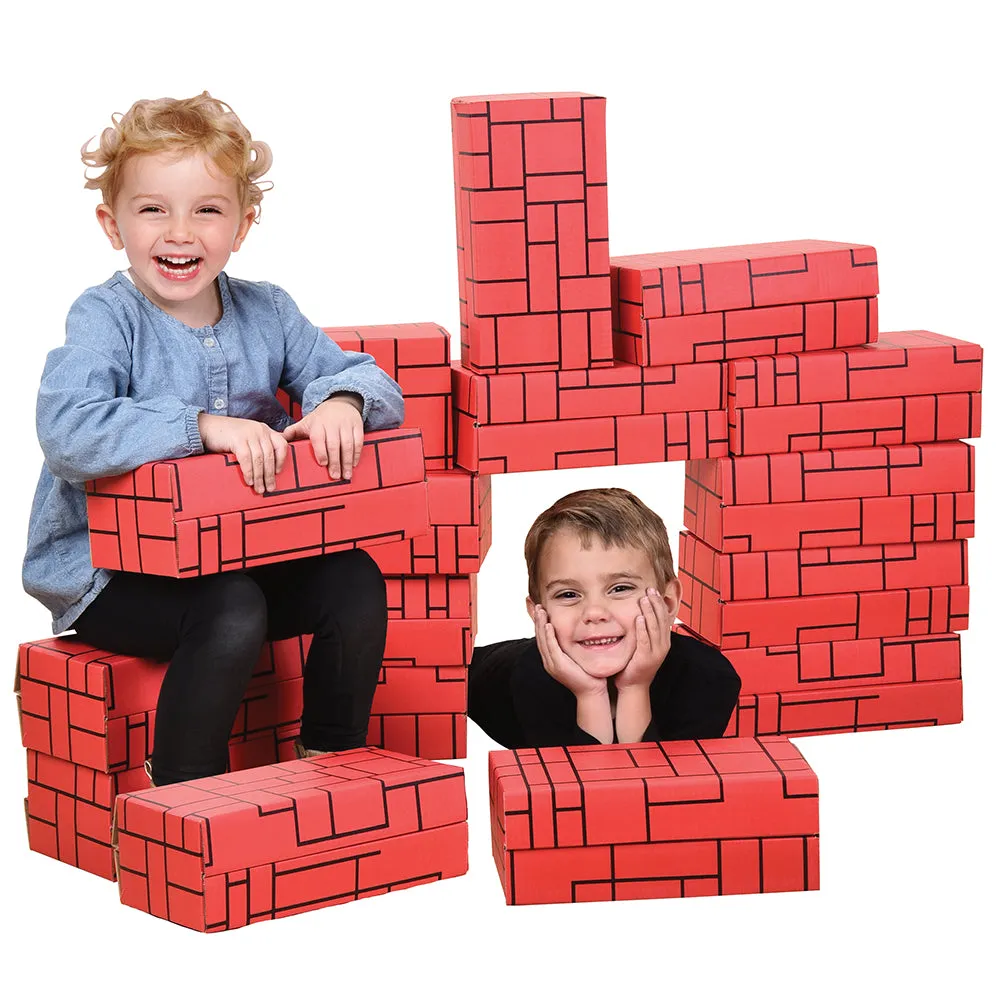 Giant Constructive Building Blocks | Set of 12 Durable, Lightweight Cardboard Blocks