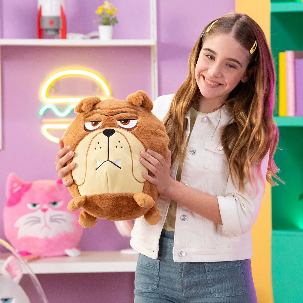 Hangry Petz Charlie Bulldog 12-inch Talking Plush - Brown