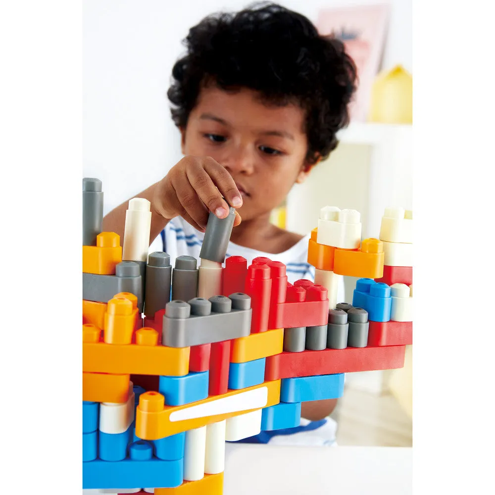 Hape PolyM City Airport 142-Piece Building Blocks Set with Figurines