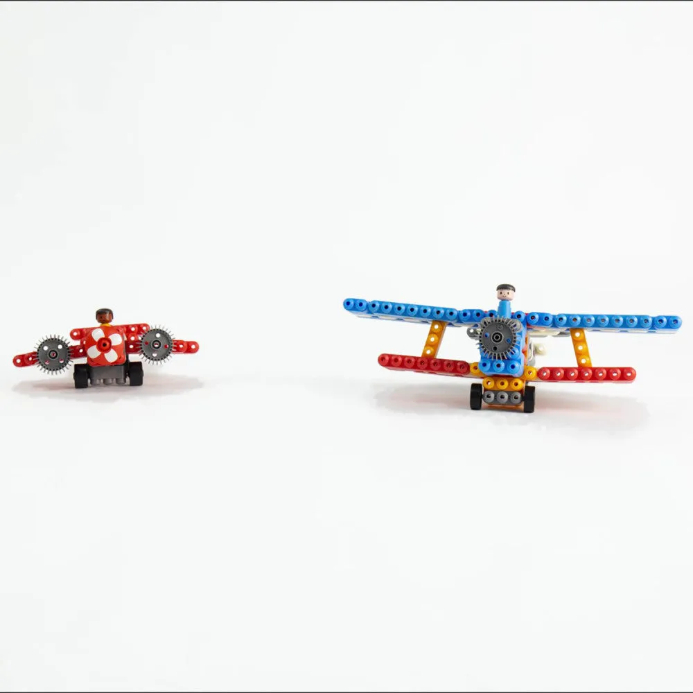 Hape PolyM City Airport 142-Piece Building Blocks Set with Figurines