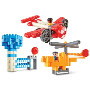 Hape PolyM City Airport 142-Piece Building Blocks Set with Figurines