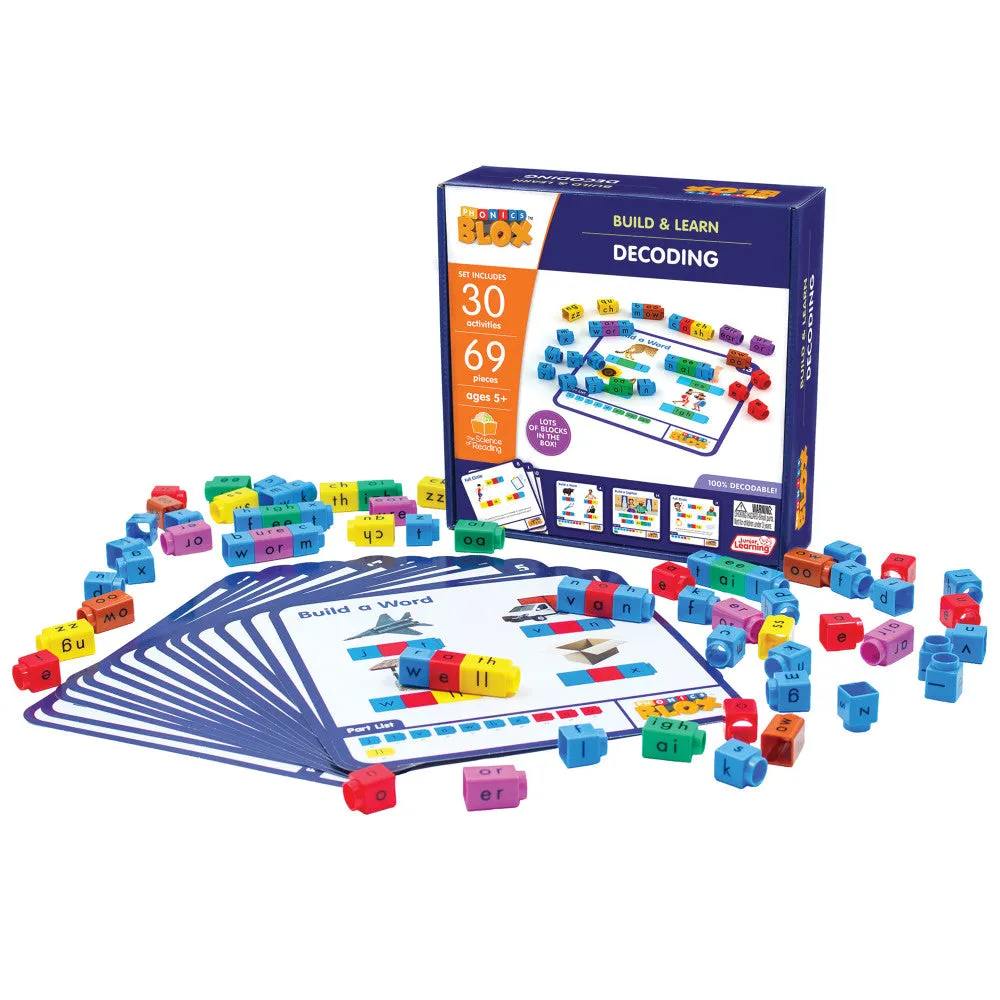 Junior Learning Rainbow Phonics Blox - Decoding Phase 3 - Educational Toy for Ages 5 