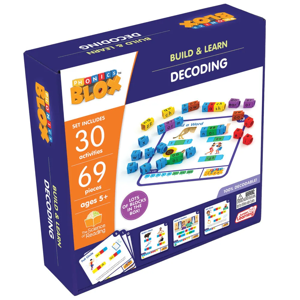 Junior Learning Rainbow Phonics Blox - Decoding Phase 3 - Educational Toy for Ages 5 