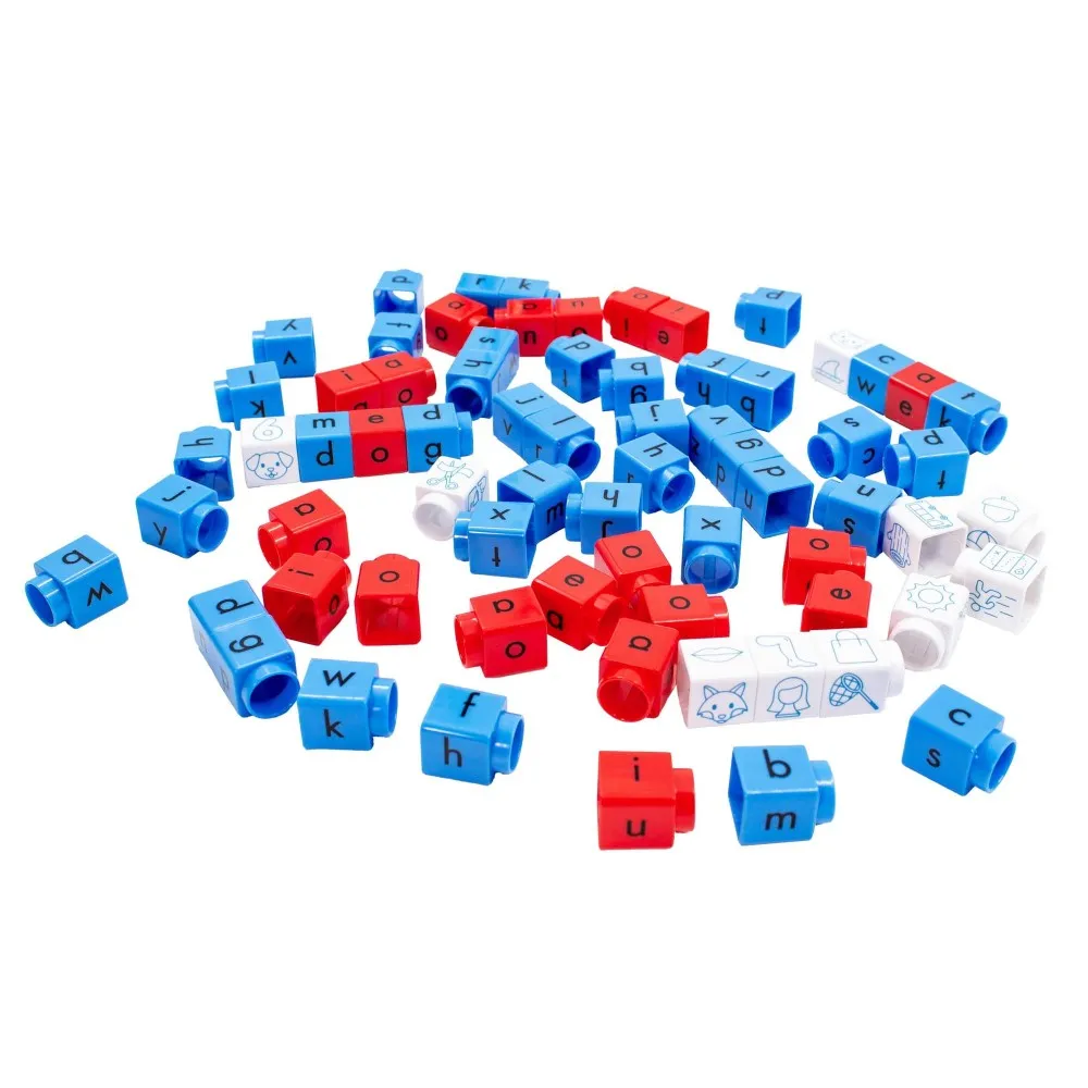 Junior Learning Rainbow Phonics CVC Blox Set - 70 Color-Coded Blocks