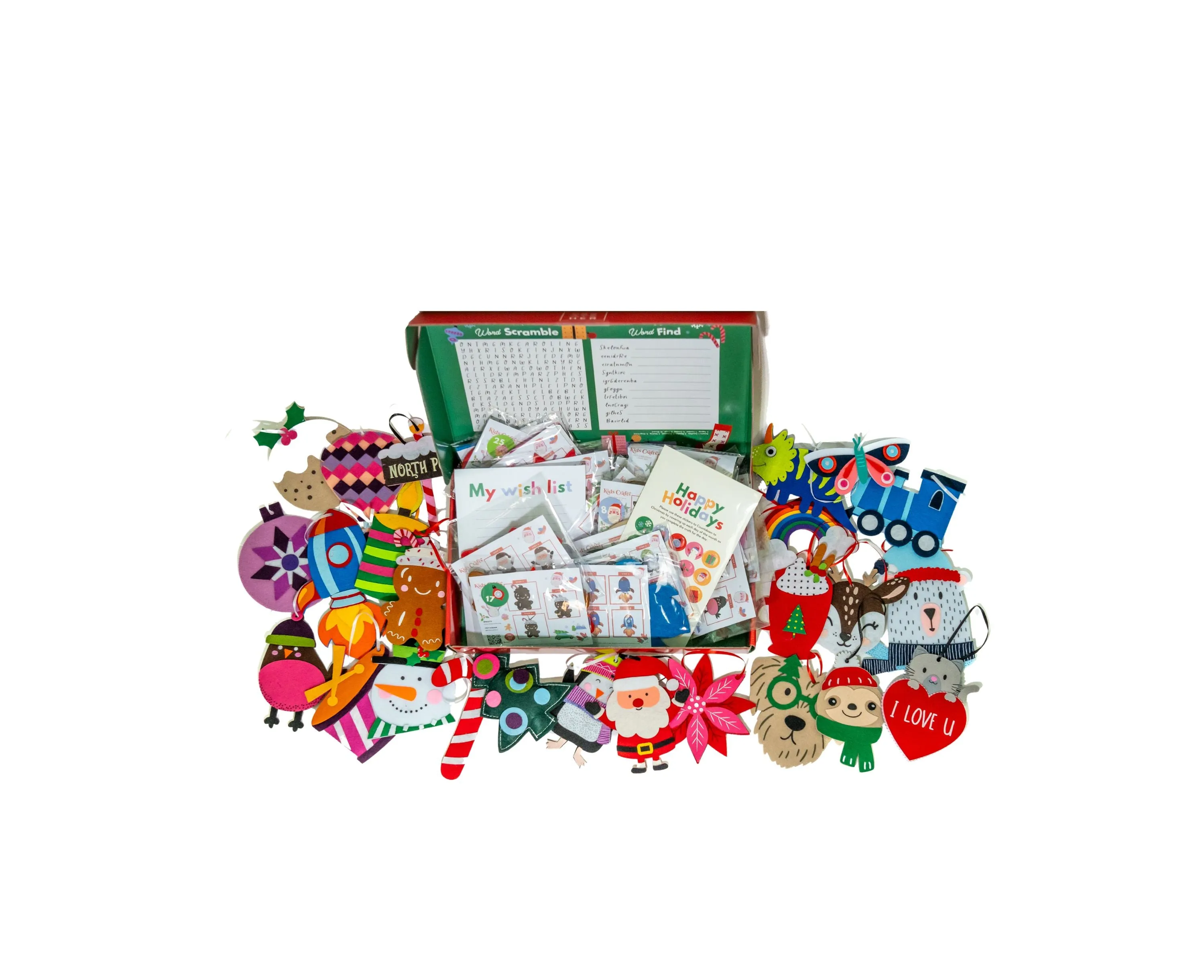 Kids Crafts 2024 Countdown Christmas Advent Calendar - 25 DIY Ornament Kits