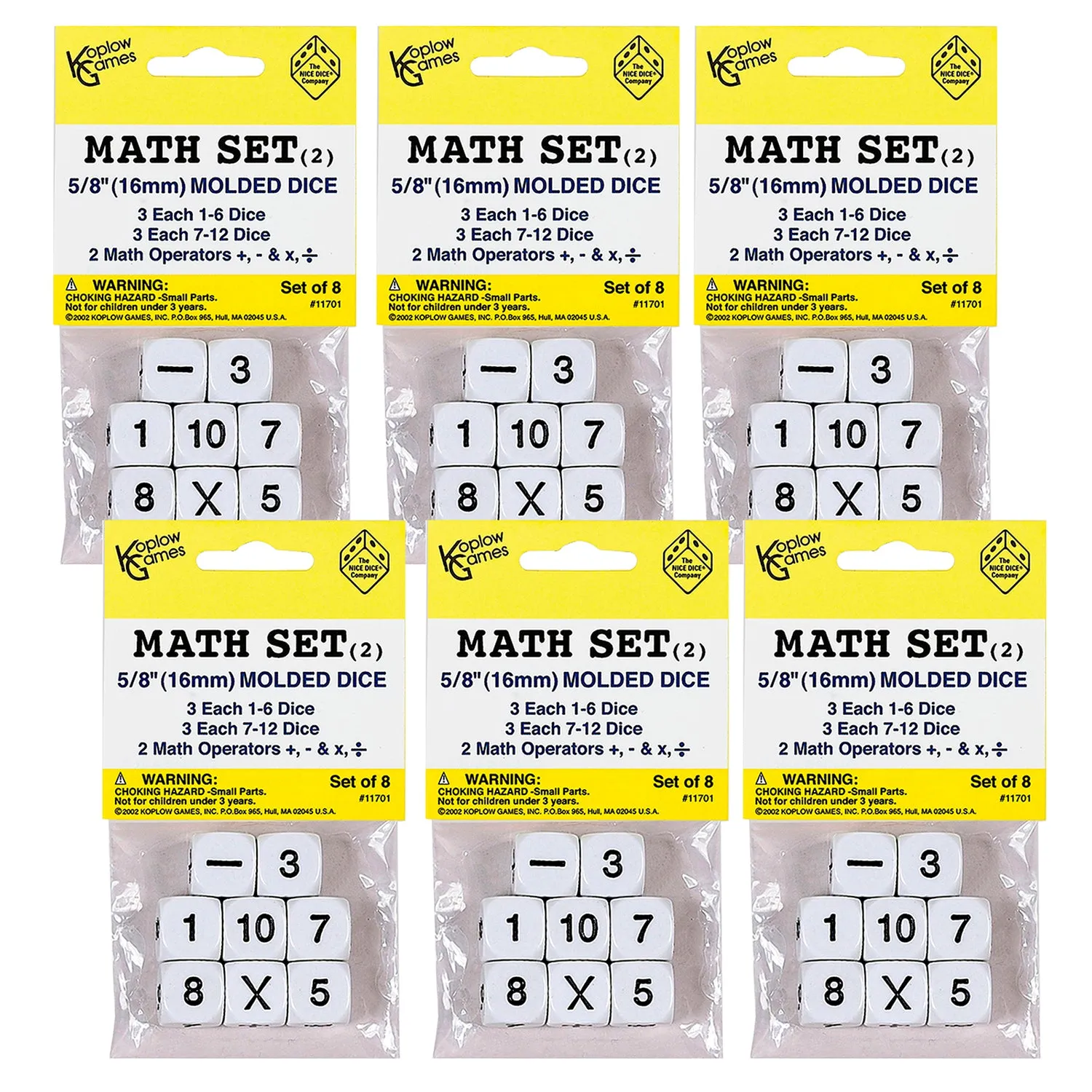 Koplow Games Educational Math Dice Set - STEM Learning - 48 Count