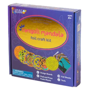 Kulture Khazana Rangoli Mandala Foil Craft Kit - DIY Shiny Designs, Ages 4 