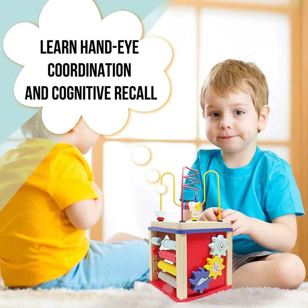 LEO & FRIENDS Alice 5-in-1 Activity Cube - Montessori-Approved Interactive Toy